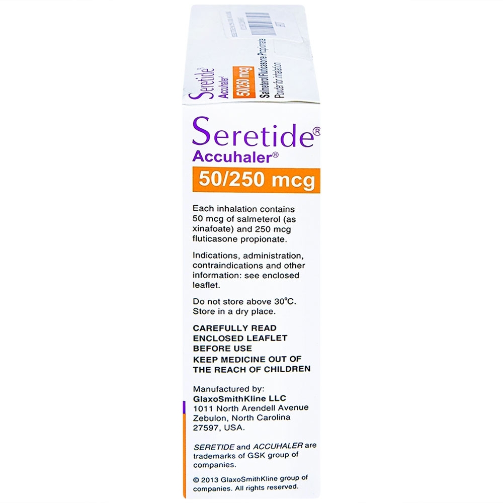 Hình ảnh Bột hít phân liều Seretide Evohaler DC 50/250 Gsk điều trị hen phế quản, tắc nghẽn phổi mạn tính (60 liều)