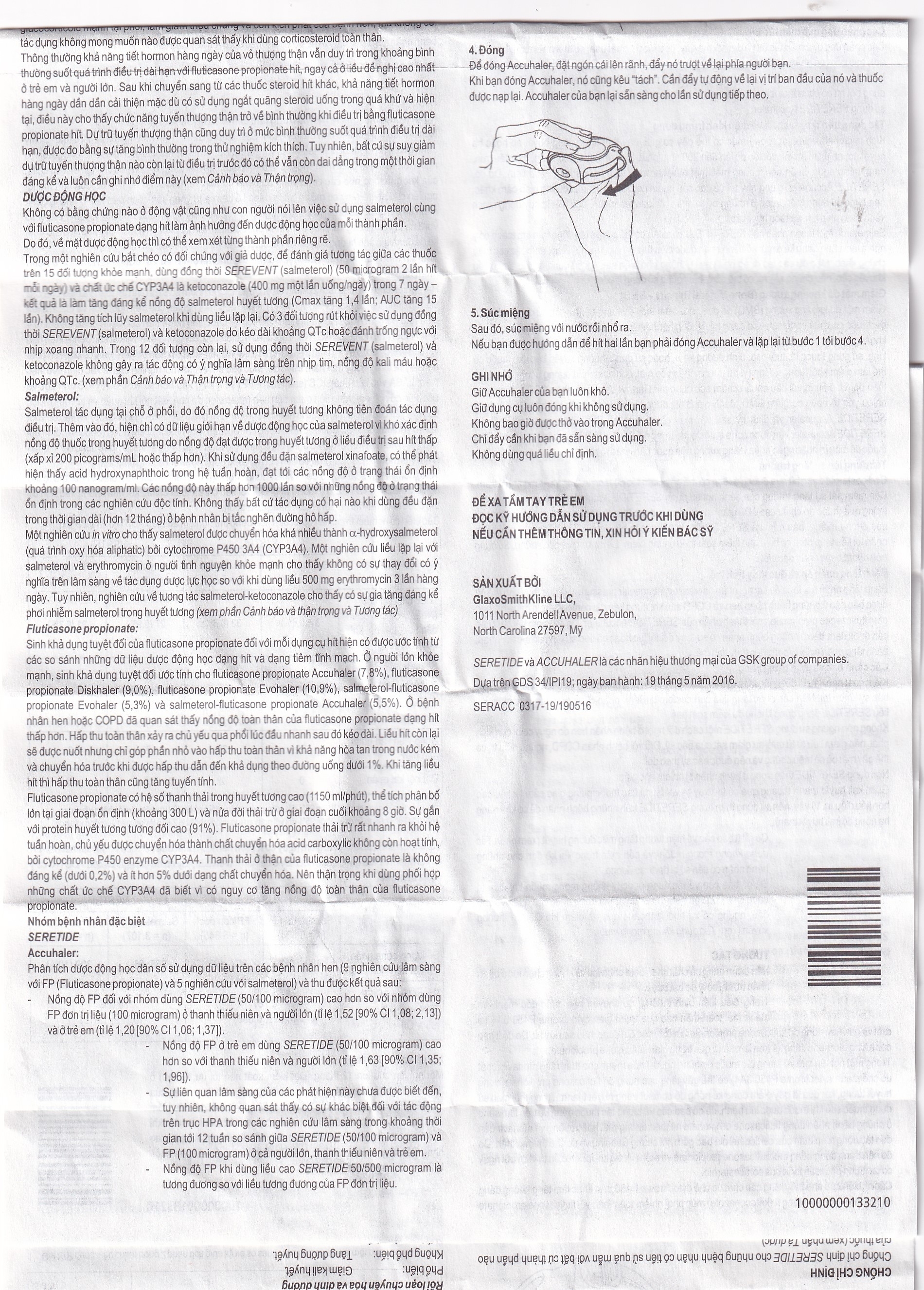 Hình ảnh Bột hít phân liều Seretide Evohaler DC 50/250 Gsk điều trị hen phế quản, tắc nghẽn phổi mạn tính (60 liều)