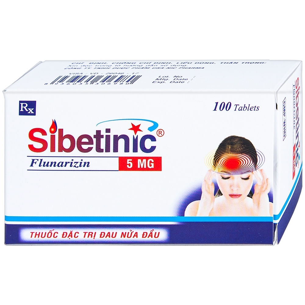 Hình ảnh Thuốc Sibetinic đặc trị đau nửa đầu(10 vỉ x 10 viên)