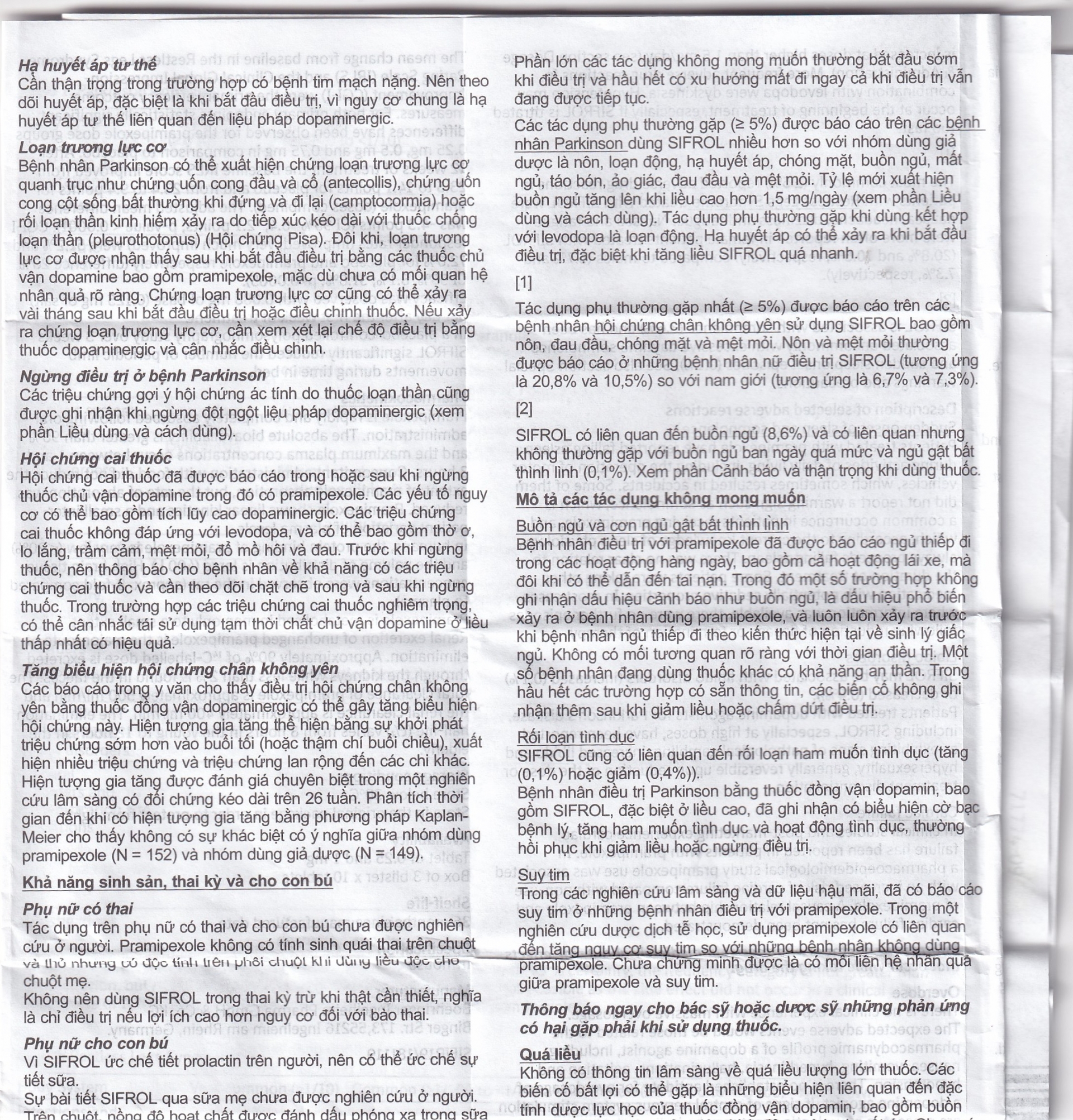 Hình ảnh Thuốc Sifrol 0.25mg Boehringer điều trị bệnh parkinson (3 vỉ x 10 viên)