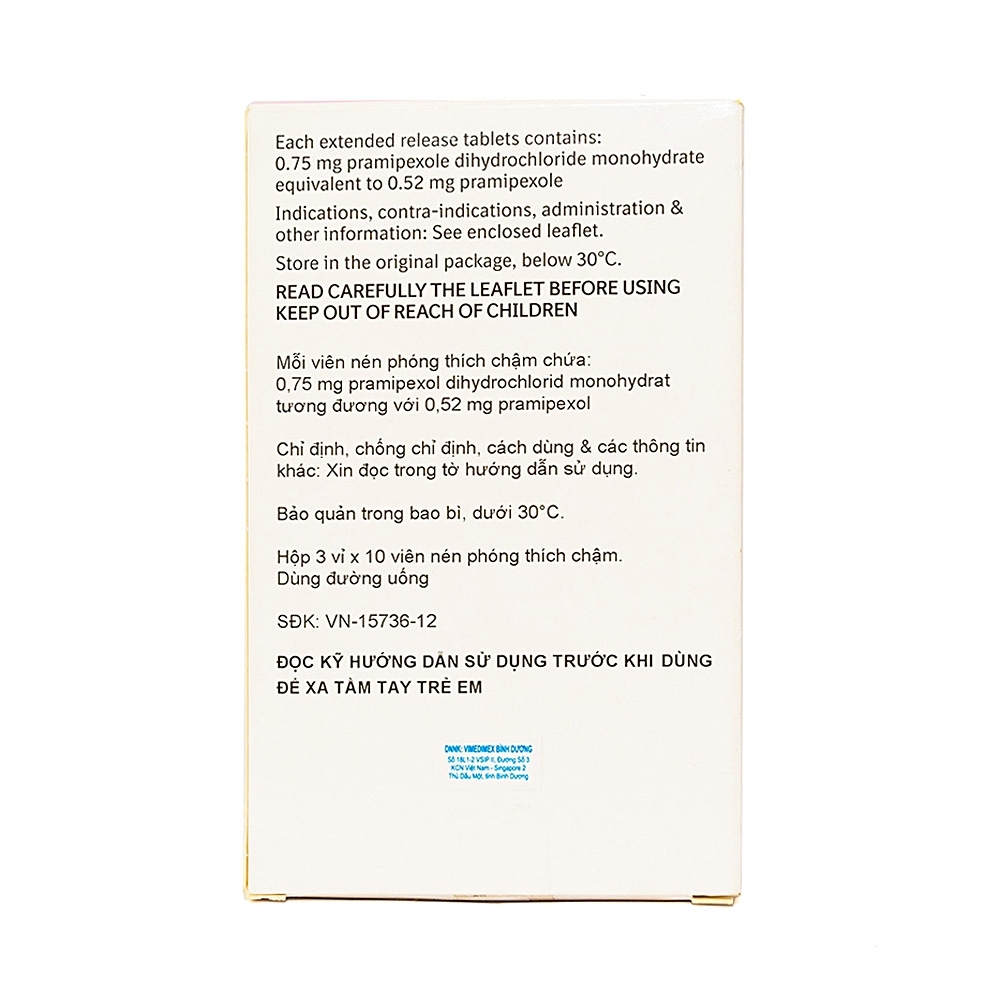 Hình ảnh Thuốc Sifrol 0.75mg Boehringer điều trị bệnh parkinson (3 vỉ x 10 viên)