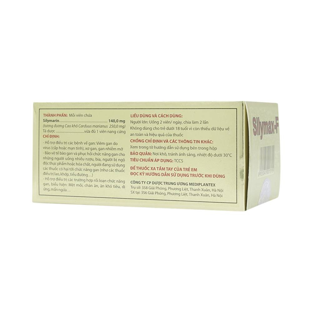 Hình ảnh Thuốc Silymax-F Mediplantex điều trị viêm gan do virus, xơ gan (6 vỉ x 10 viên)