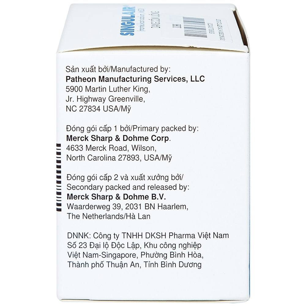 Hình ảnh Cốm Singulair 4mg MSD điều trị hen phế quản mạn tính (28 gói)