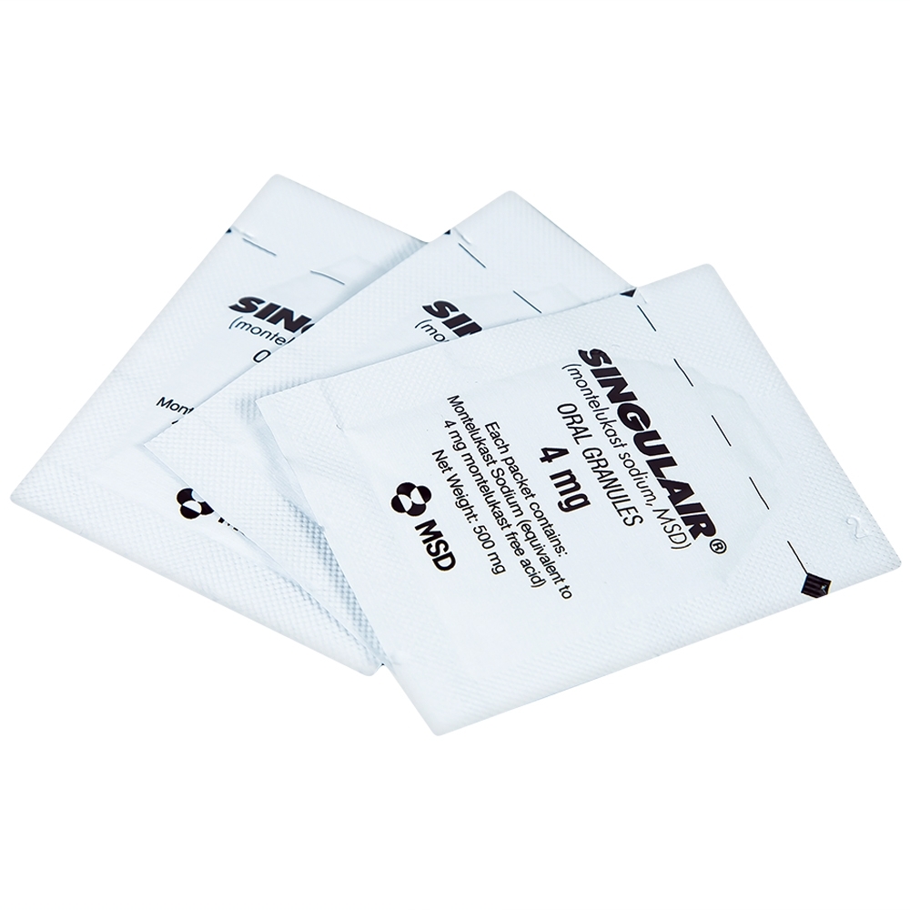 Hình ảnh Cốm Singulair 4mg MSD điều trị hen phế quản mạn tính (28 gói)
