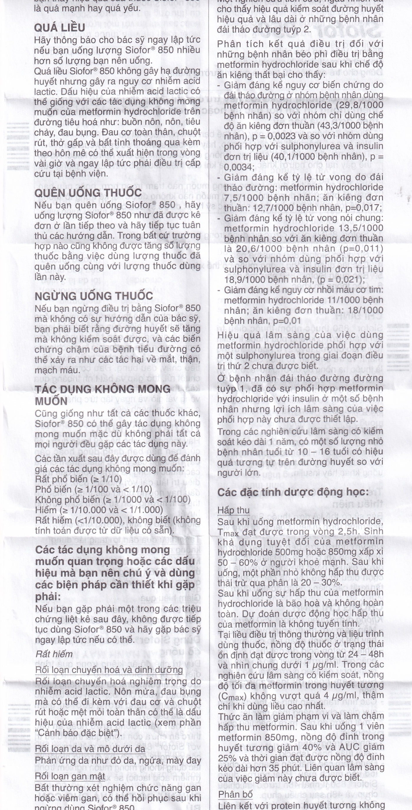 Hình ảnh Thuốc Siofor 850 Berlin điều trị đái tháo đường típ 2 (4 vỉ x 15 viên)