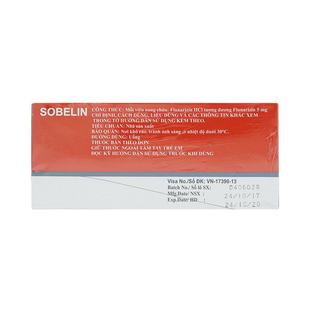 Hình ảnh Thuốc Sobelin 5mg TO Chemicals điều trị rối loạn tuần hoàn não và ngoại biên (10 vỉ x 10 viên)