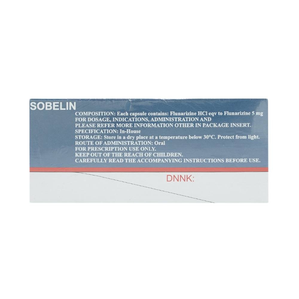 Hình ảnh Thuốc Sobelin 5mg TO Chemicals điều trị rối loạn tuần hoàn não và ngoại biên (10 vỉ x 10 viên)
