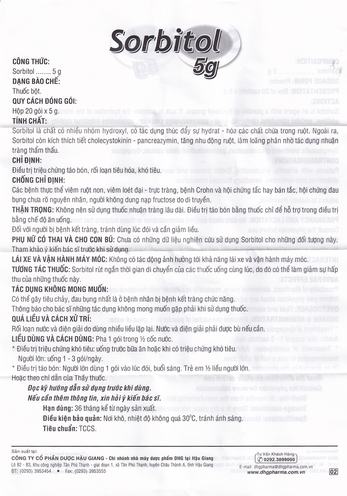 Hình ảnh Thuốc bột Sorbitol Domesco 5g điều trị táo bón, phụ trợ chứng khó tiêu (25 gói x 5g)