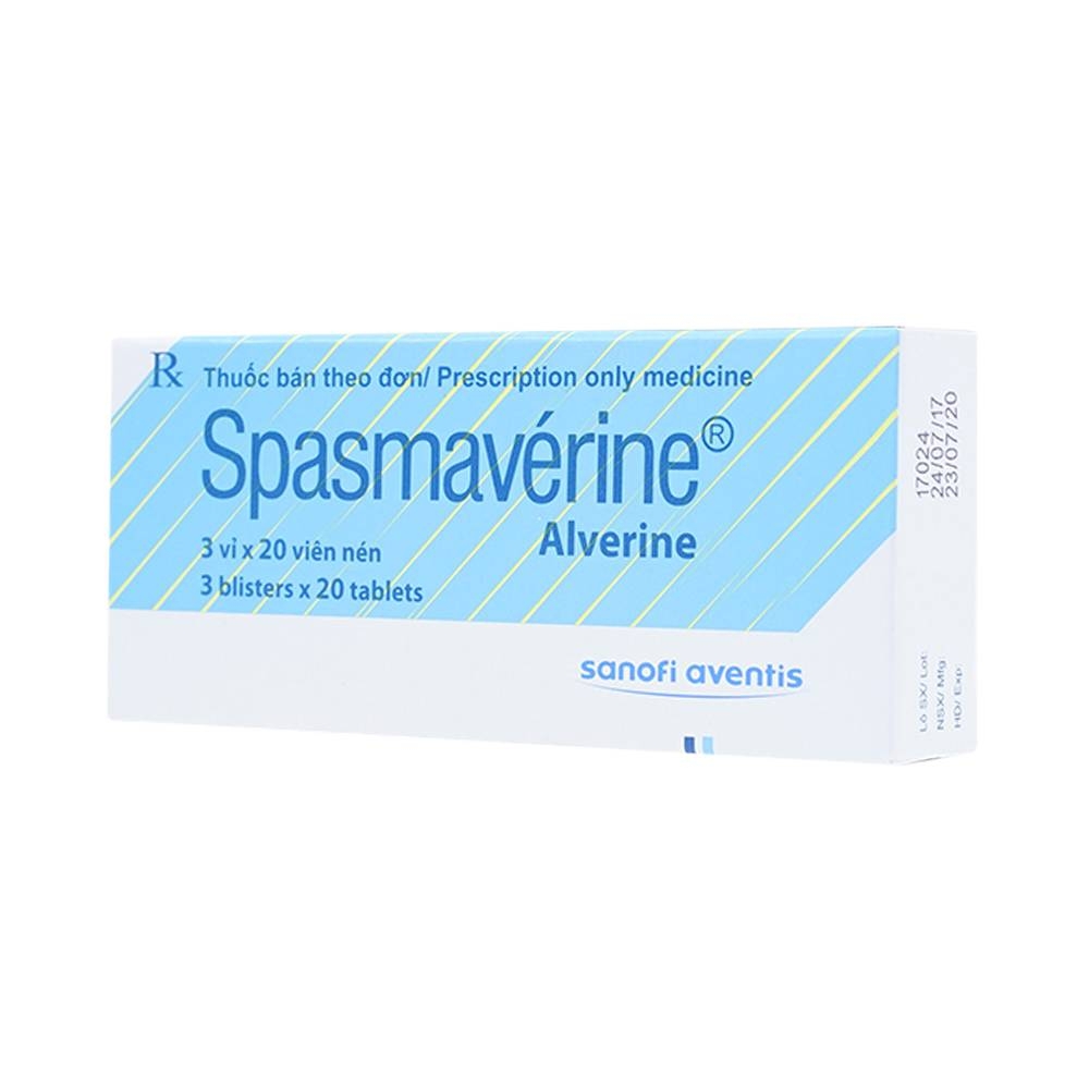 Hình ảnh Thuốc Spasmavérine Sanofi điều trị triệu chứng đau do co thắt cơ trơn (3 vỉ x 20 viên)
