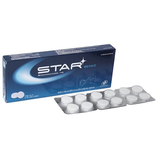 Hình ảnh Viên ngậm Star Benko OPV điều trị nhiễm khuẩn đường miệng họng (2 vỉ x 10 viên)