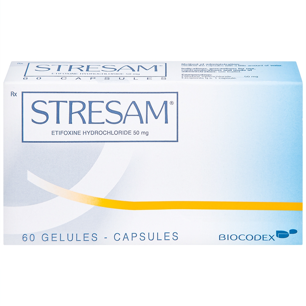 Hình ảnh Thuốc Stresam Biocodex điều trị các biểu hiện dạng tâm thể của lo âu (3 vỉ x 20 viên)