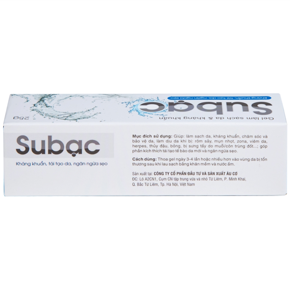 Hình ảnh Gel làm sạch da và kháng khuẩn Subạc Spaphar tái tạo da, ngăn ngừa sẹo (25g)