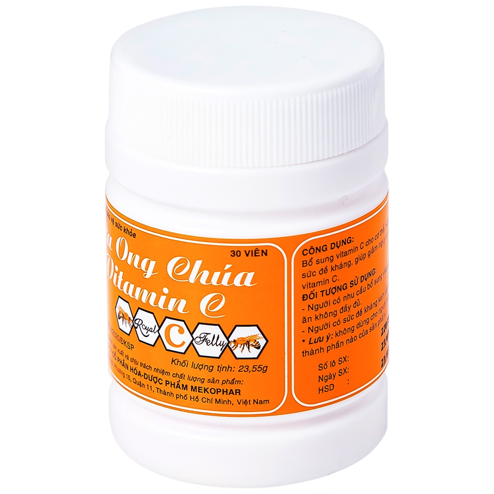 Hình ảnh Viên ngậm Sữa Ong Chúa Vitamin C Mekophar bổ sung vitamin C cho cơ thể (24 hộp lẻ x 30 viên)