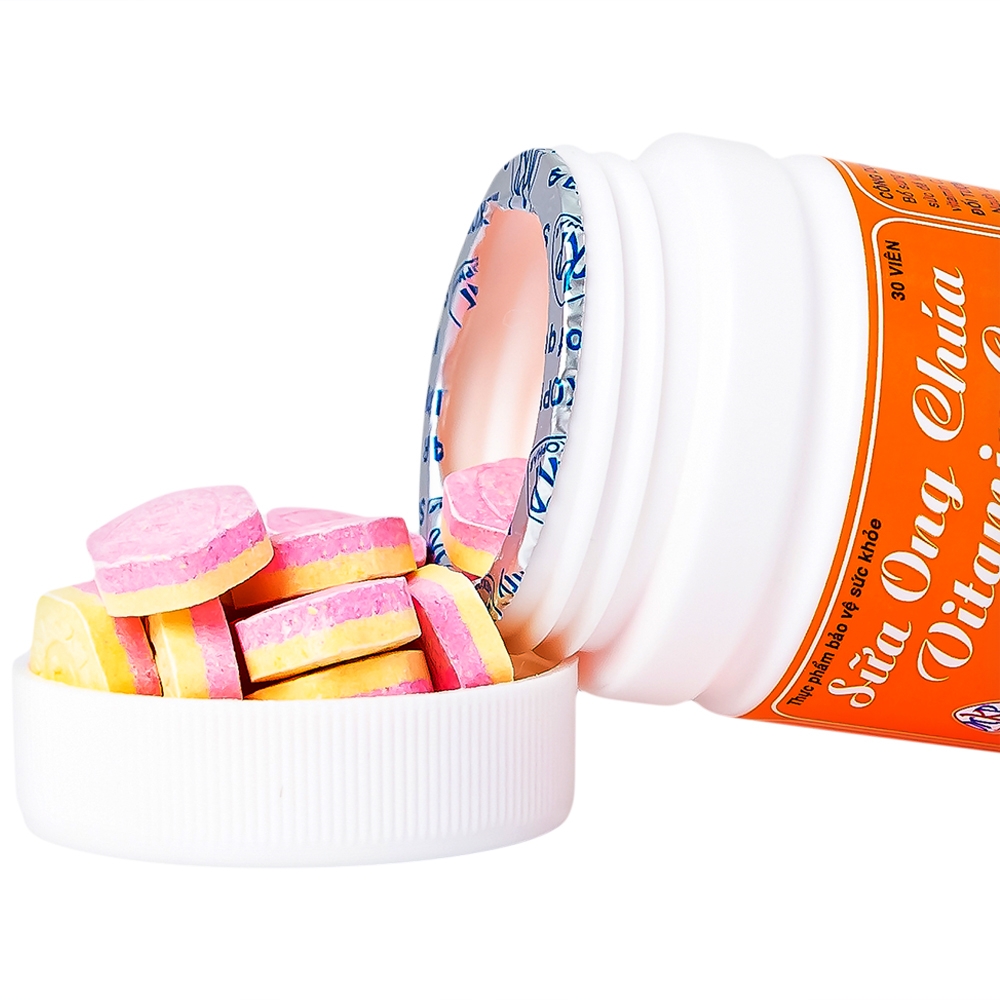 Hình ảnh Viên ngậm Sữa Ong Chúa Vitamin C Mekophar bổ sung vitamin C cho cơ thể (24 hộp lẻ x 30 viên)