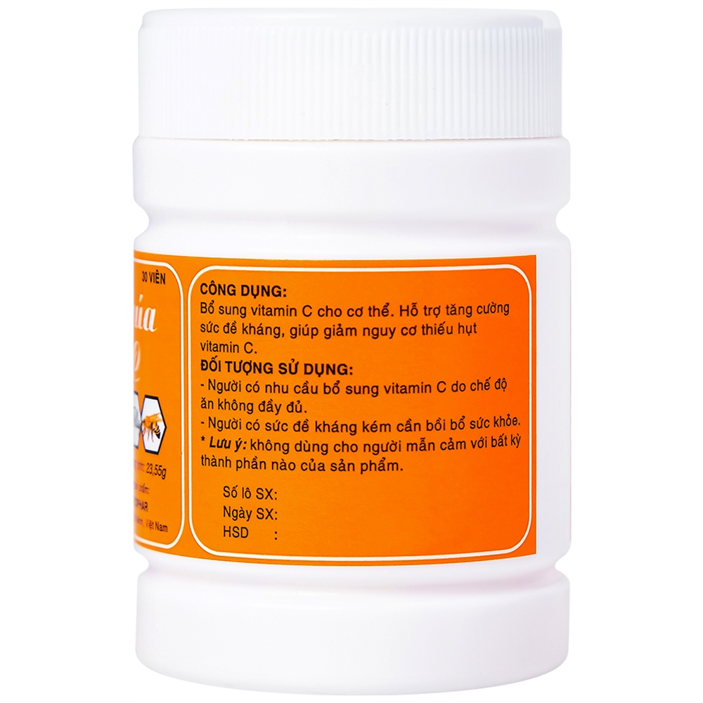 Hình ảnh Viên ngậm Sữa Ong Chúa Vitamin C Mekophar bổ sung vitamin C cho cơ thể (24 hộp lẻ x 30 viên)