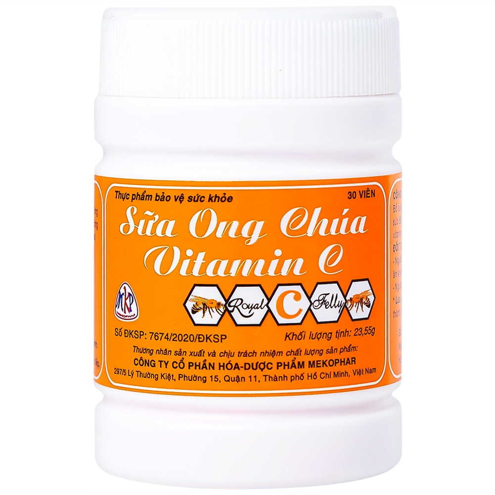 Hình ảnh Viên ngậm Sữa Ong Chúa Vitamin C Mekophar bổ sung vitamin C cho cơ thể (24 hộp lẻ x 30 viên)