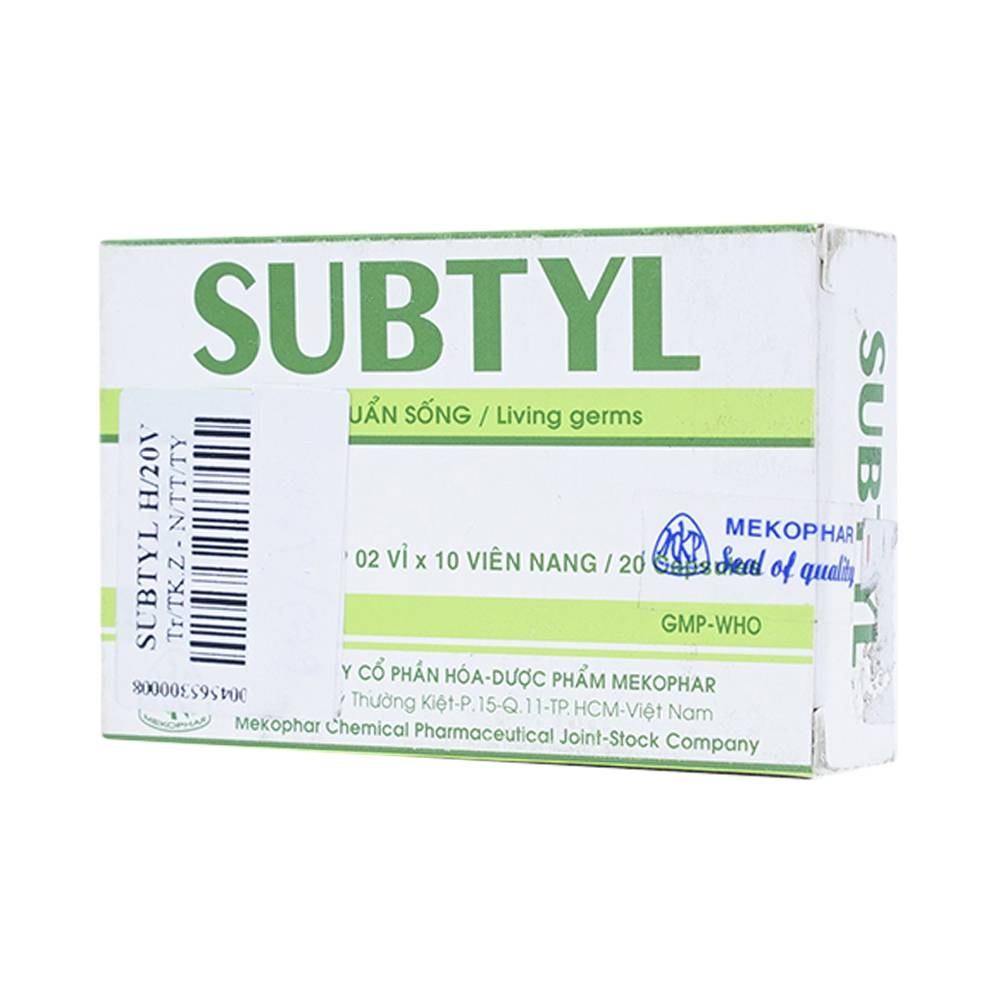 Hình ảnh Thuốc Subtyl Mekophar điều trị tiêu chảy, viêm ruột (2 vỉ x 10 viên)