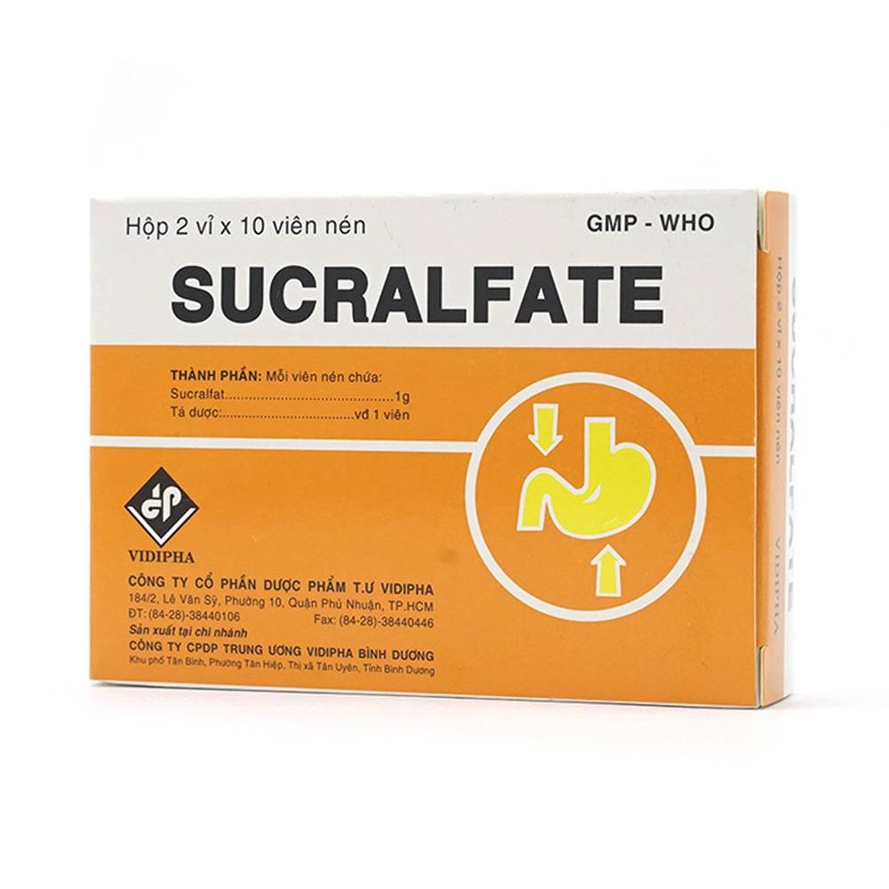 Hình ảnh Thuốc Sucralfate Vidipha điều trị loét tá tràng - dạ dày (2 vỉ x 10 viên)