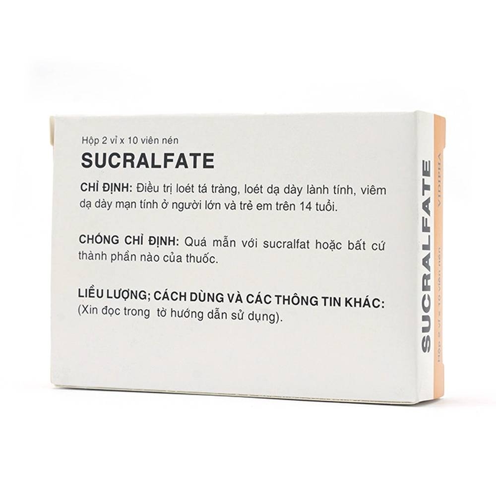 Hình ảnh Thuốc Sucralfate Vidipha điều trị loét tá tràng - dạ dày (2 vỉ x 10 viên)