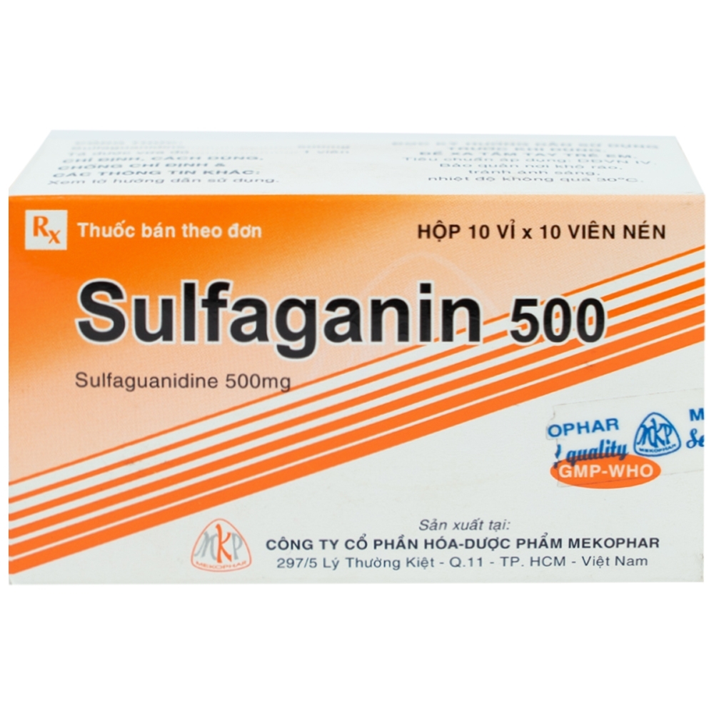Hình ảnh Thuốc Sulfaganin 500 Mekophar điều trị tiêu chảy cấp (10 vỉ x 10 viên)