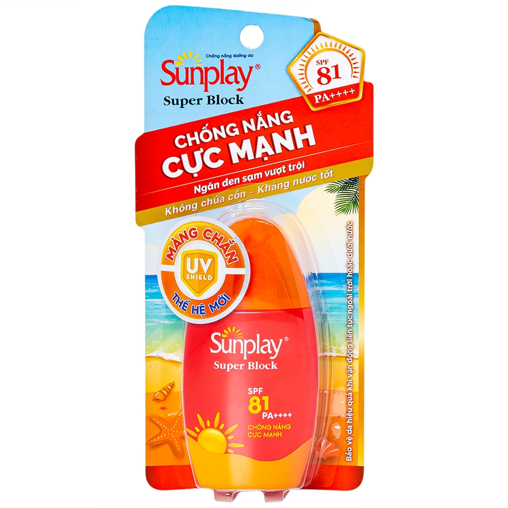 Hình ảnh Sữa chống nắng cho mặt và toàn thân Sunplay Super Block SPF 81 PA++++ không gây khô da (30g)