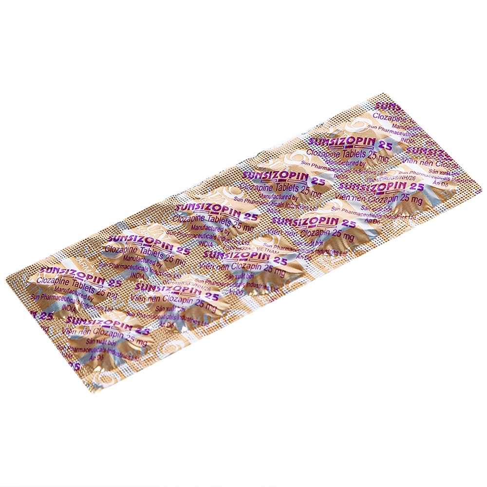 Hình ảnh Thuốc Sunsizopin 25 Sun Pharma điều trị chứng tâm thần phân liệt (5 vỉ x 10 viên)