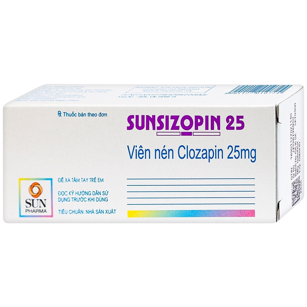 Hình ảnh Thuốc Sunsizopin 25 Sun Pharma điều trị chứng tâm thần phân liệt (5 vỉ x 10 viên)