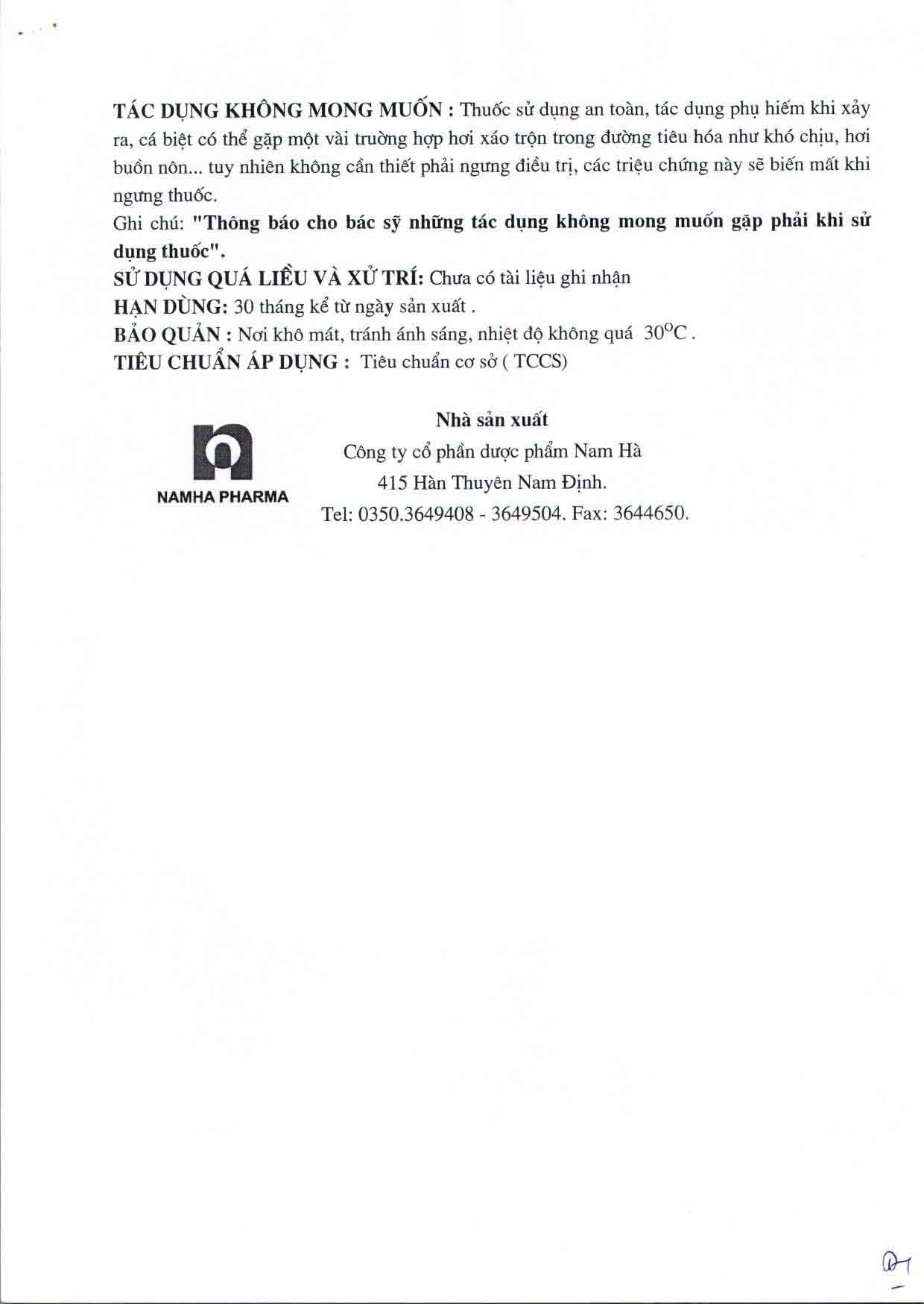 Hình ảnh Thuốc Sylhepgan Nam Hà điều trị tăng amoniac huyết (12 vỉ x 5 viên)