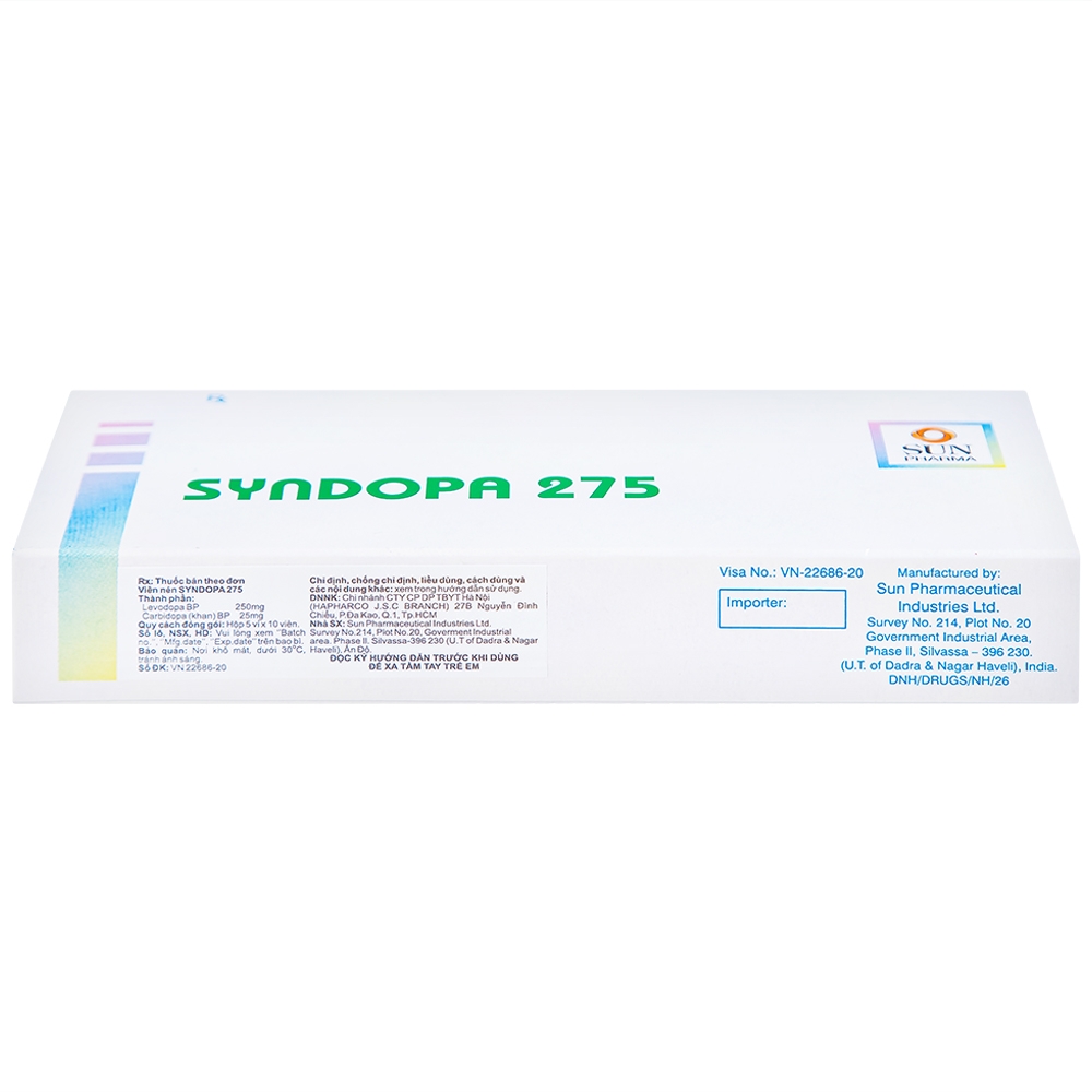 Hình ảnh Thuốc Syndopa 275 Sun Pharma điều trị triệu chứng bệnh Parkinson (5 vỉ x 10 viên)