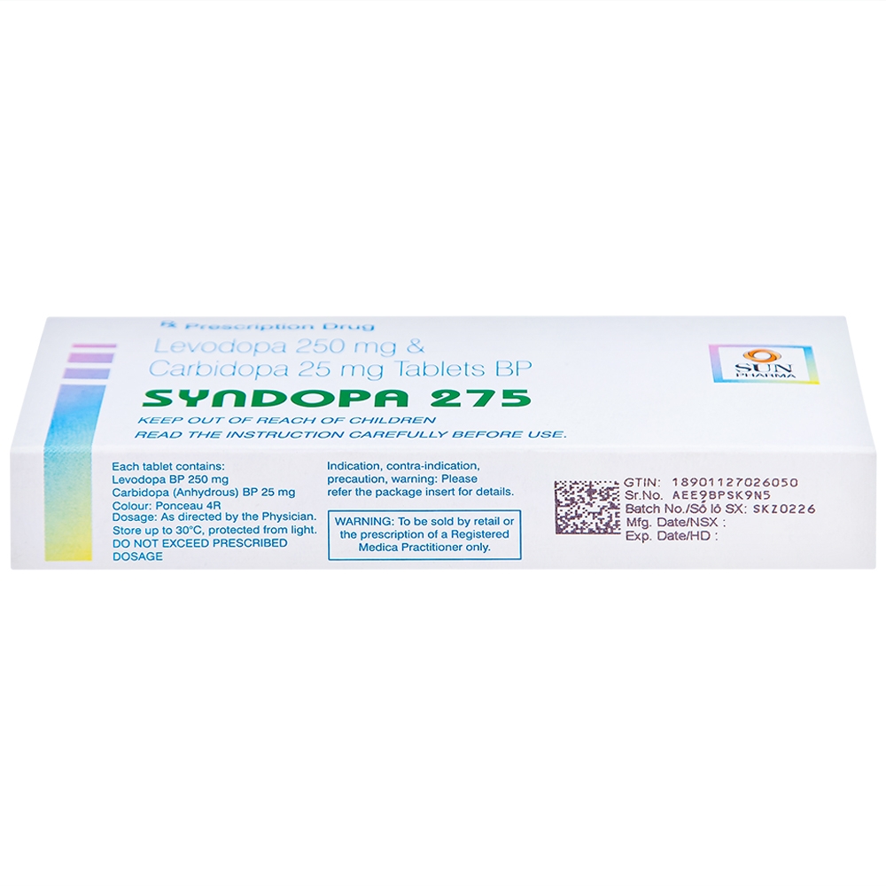 Hình ảnh Thuốc Syndopa 275 Sun Pharma điều trị triệu chứng bệnh Parkinson (5 vỉ x 10 viên)