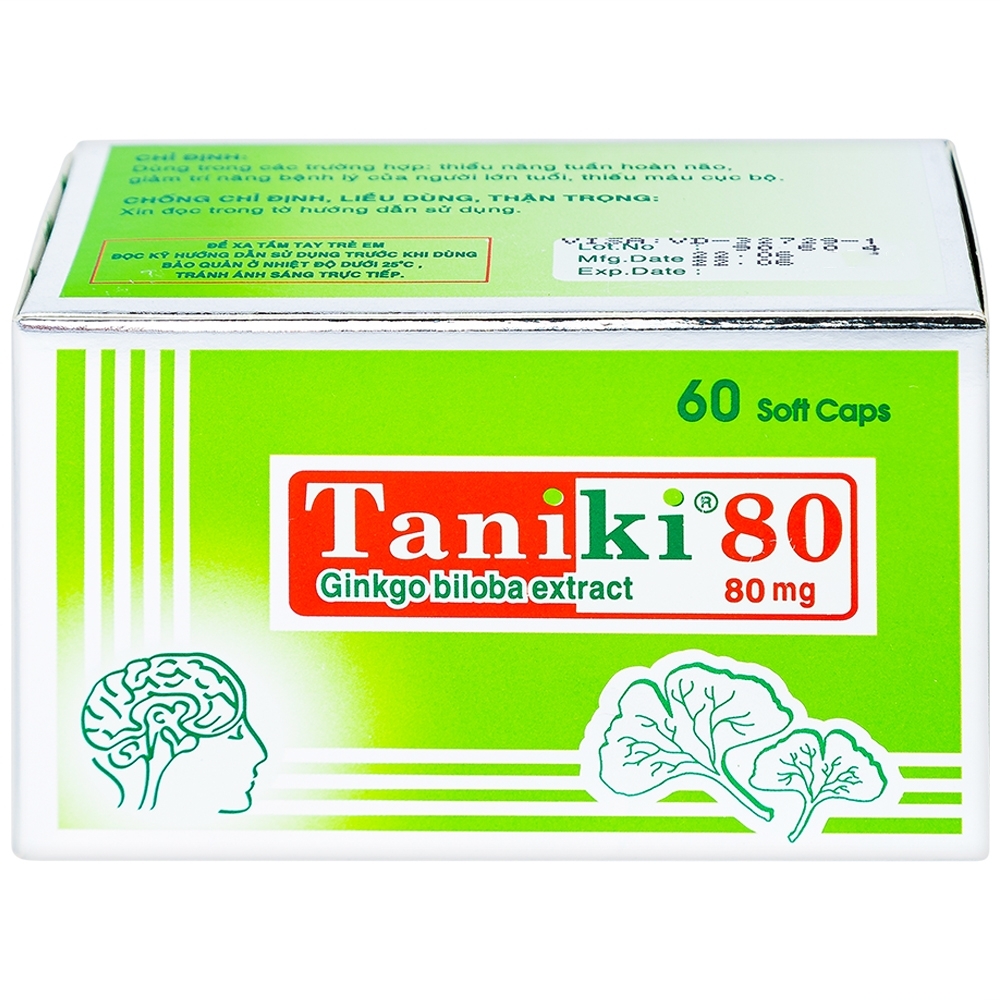 Hình ảnh Thuốc Taniki 80 điều trị thiểu năng tuần hoàn não (60 viên)