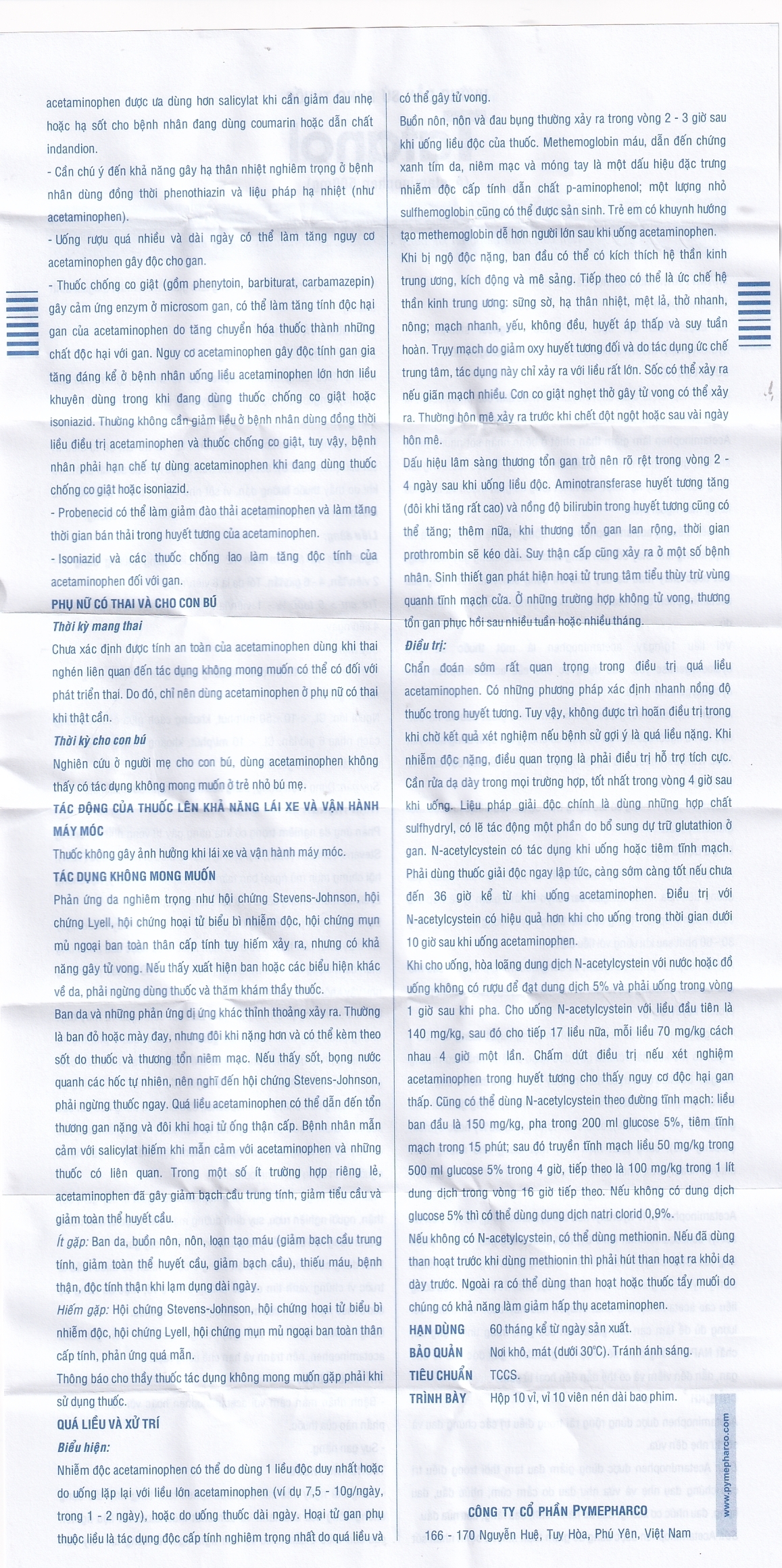 Hình ảnh Thuốc Tatanol giảm đau, hạ sốt (10 vỉ x 10 viên)