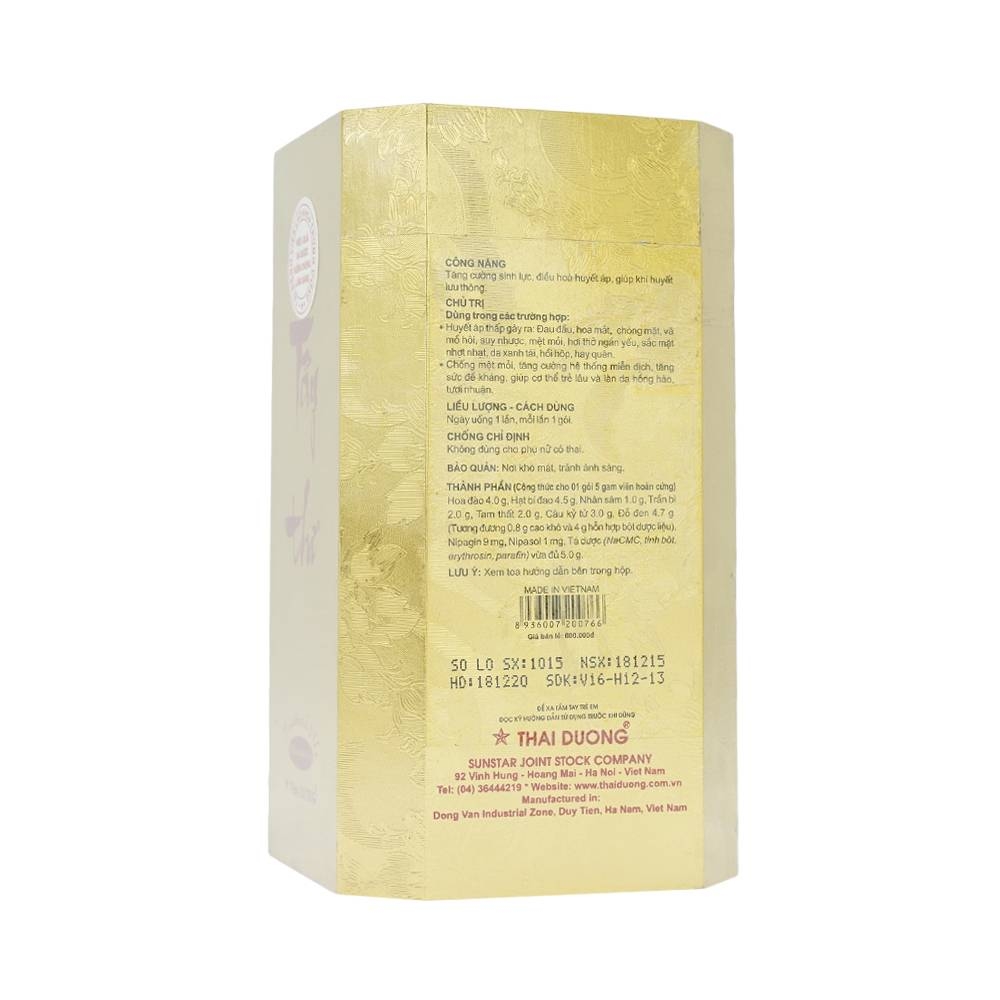 Hình ảnh Thuốc Tây Thi Thái Dương điều trị huyết áp thấp, chống mệt mỏi (30 gói x 5g)