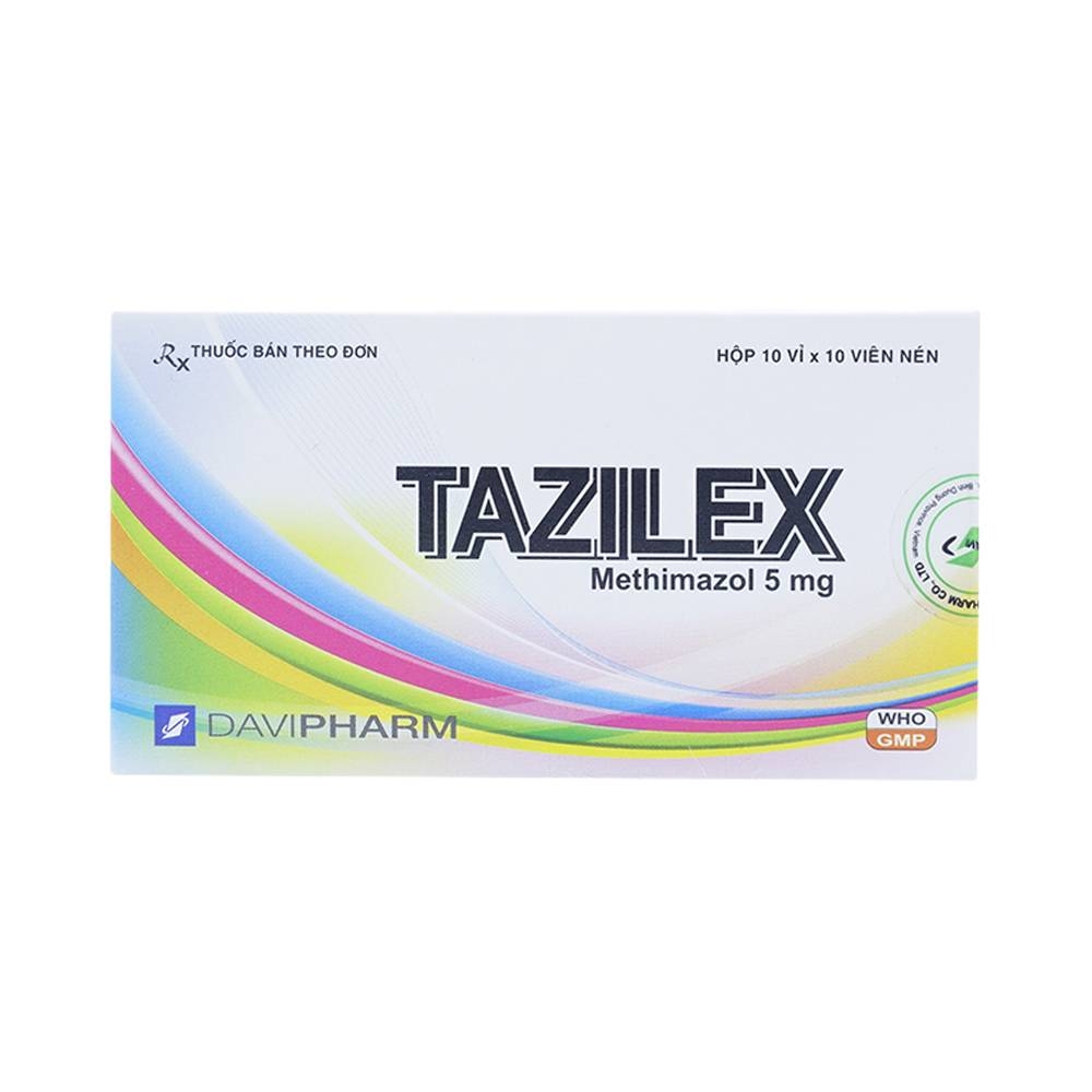 Hình ảnh Thuốc Tazilex Davipharm điều trị trước khi phẫu thuật tuyến giáp (10 vỉ x 10 viên) 