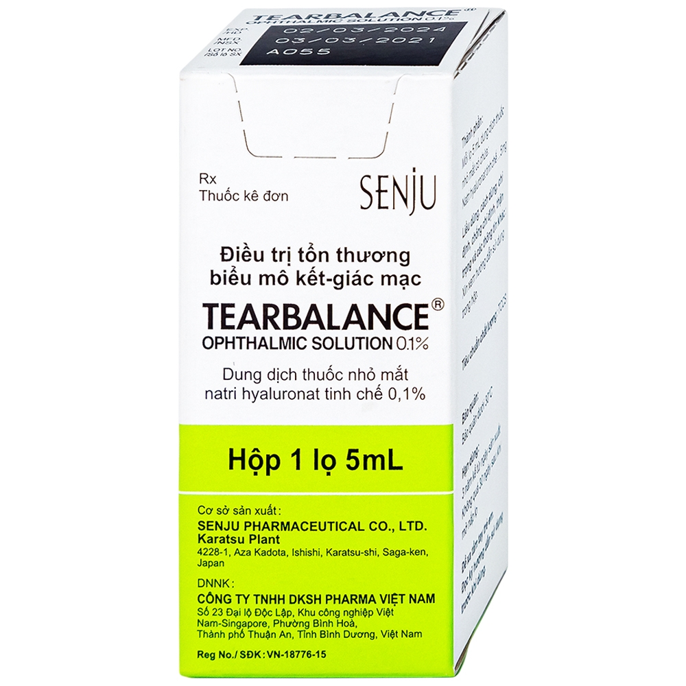 Hình ảnh Dung dịch thuốc nhỏ mắt Tearbalance 0.1% điều trị tổn thương biểu mô kết - giác mạc (5ml)