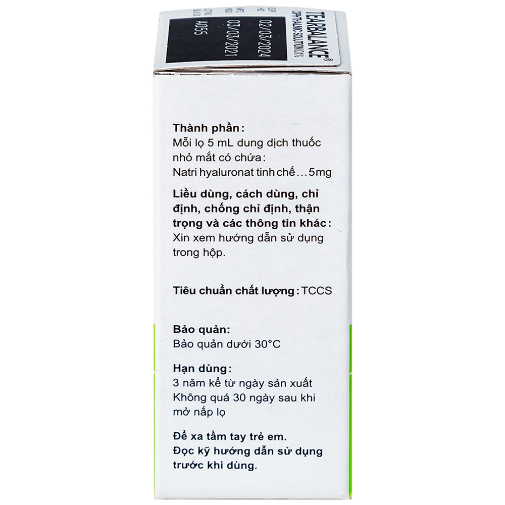 Hình ảnh Dung dịch thuốc nhỏ mắt Tearbalance 0.1% điều trị tổn thương biểu mô kết - giác mạc (5ml)