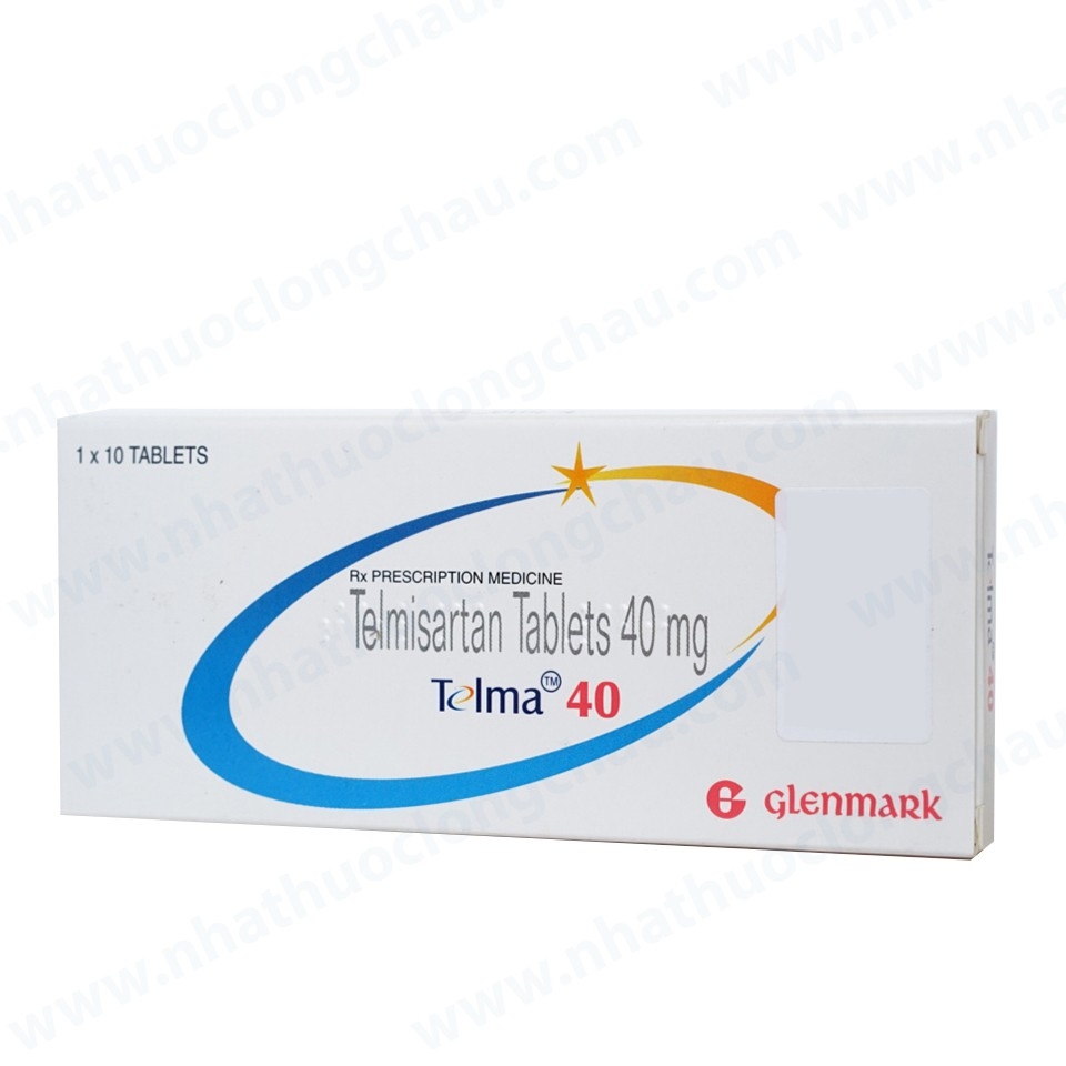 Hình ảnh Thuốc Telma 40mg Glenmark điều trị tăng huyết áp (1 vỉ x 10 viên)