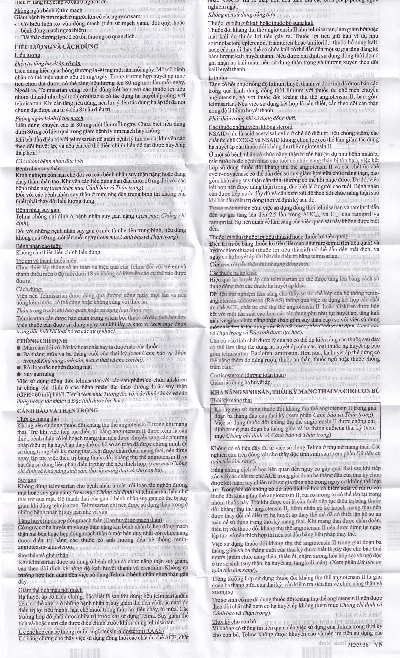 Hình ảnh Thuốc Telma 40mg Glenmark điều trị tăng huyết áp (1 vỉ x 10 viên)