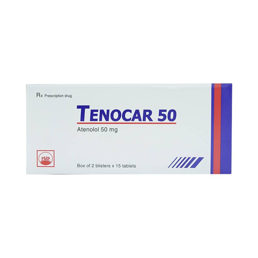 Hình ảnh Thuốc Tenocar 50 Pymepharco điều trị tăng huyết áp, đau thắt ngực (2 vỉ x 15 viên)