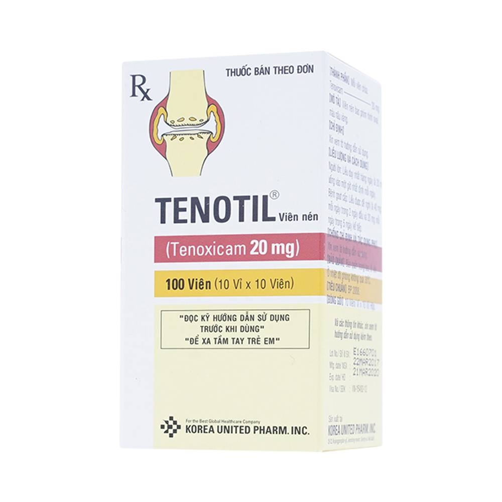 Hình ảnh Thuốc Tenotil điều trị viêm khớp dạng thấp, viêm xương khớp (10 vỉ x 10 viên) 