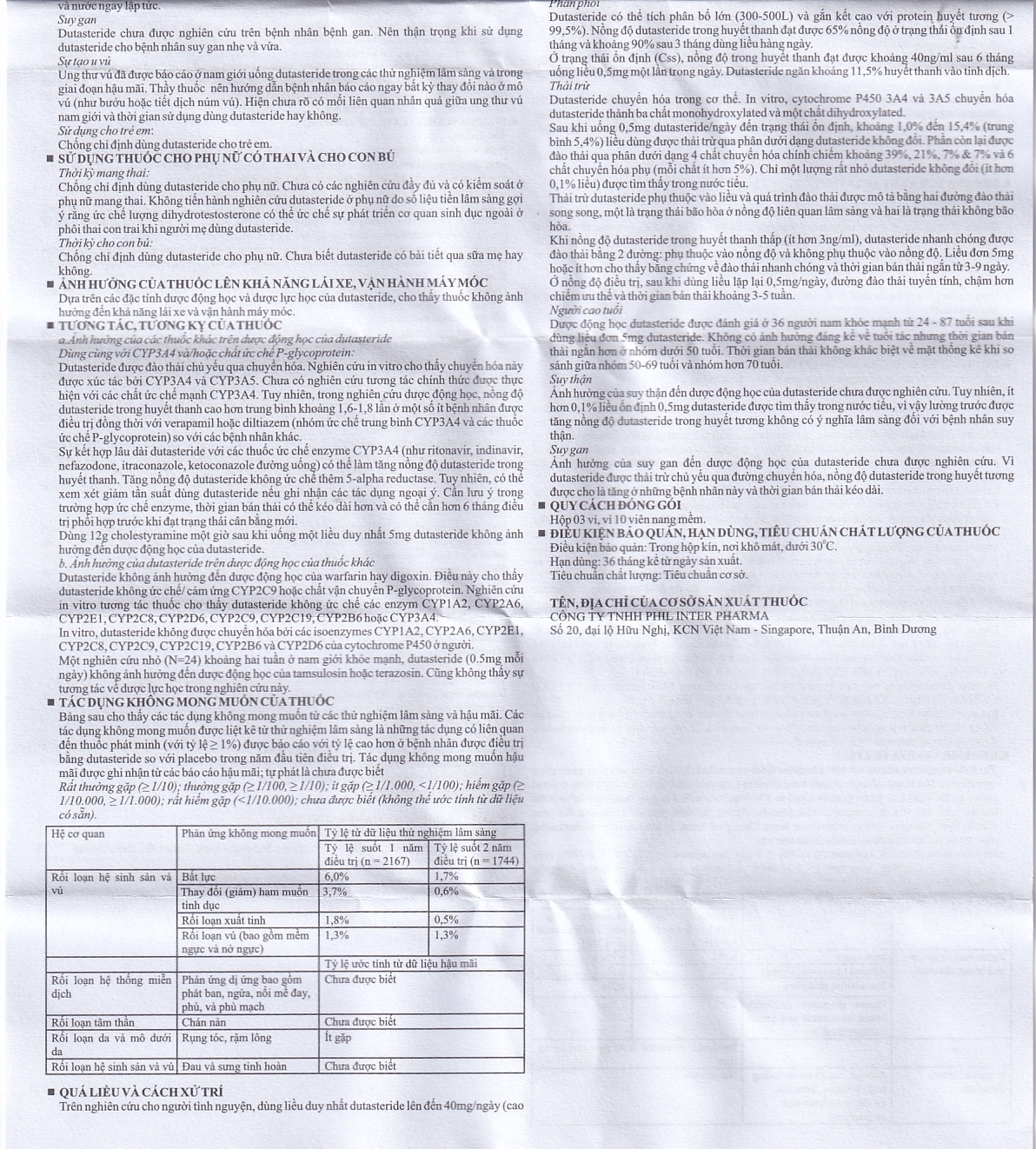 Hình ảnh Thuốc Tenricy 0.5mg Phil điều trị triệu chứng phì đại tuyến tiền liệt lành tính (3 vỉ x 10 viên)