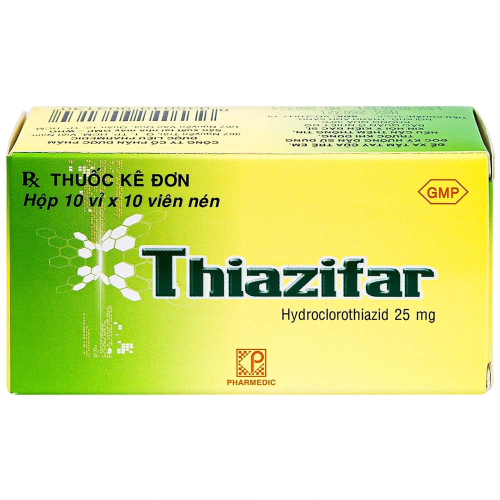 Hình ảnh Thuốc Thiazifar Pharmedic điều trị suy tim, tăng huyết áp (10 vỉ x 10 viên)