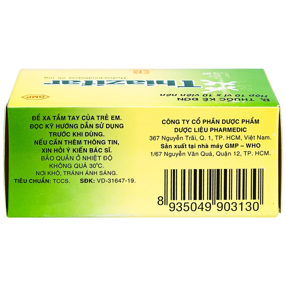Hình ảnh Thuốc Thiazifar Pharmedic điều trị suy tim, tăng huyết áp (10 vỉ x 10 viên)