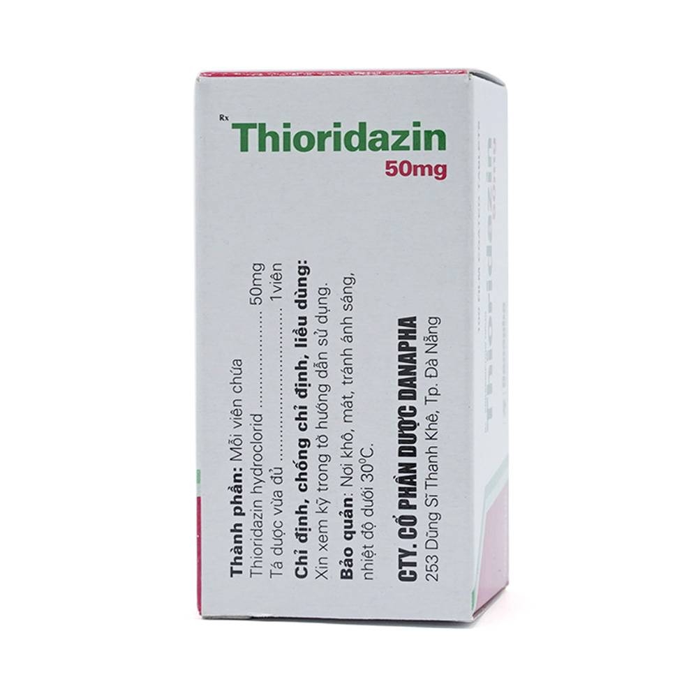 Hình ảnh Thuốc Thioridazin 50mg Danapha điều trị bệnh tâm thần phân liệt (100 viên)