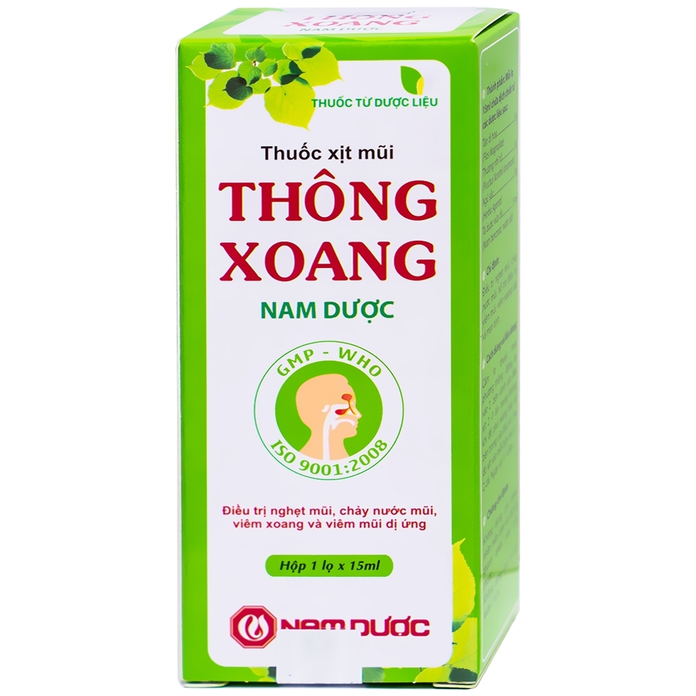 Hình ảnh Thuốc xịt mũi Thông Xoang Nam Dược điều trị nghẹt mũi, chảy nước mũi (15ml)