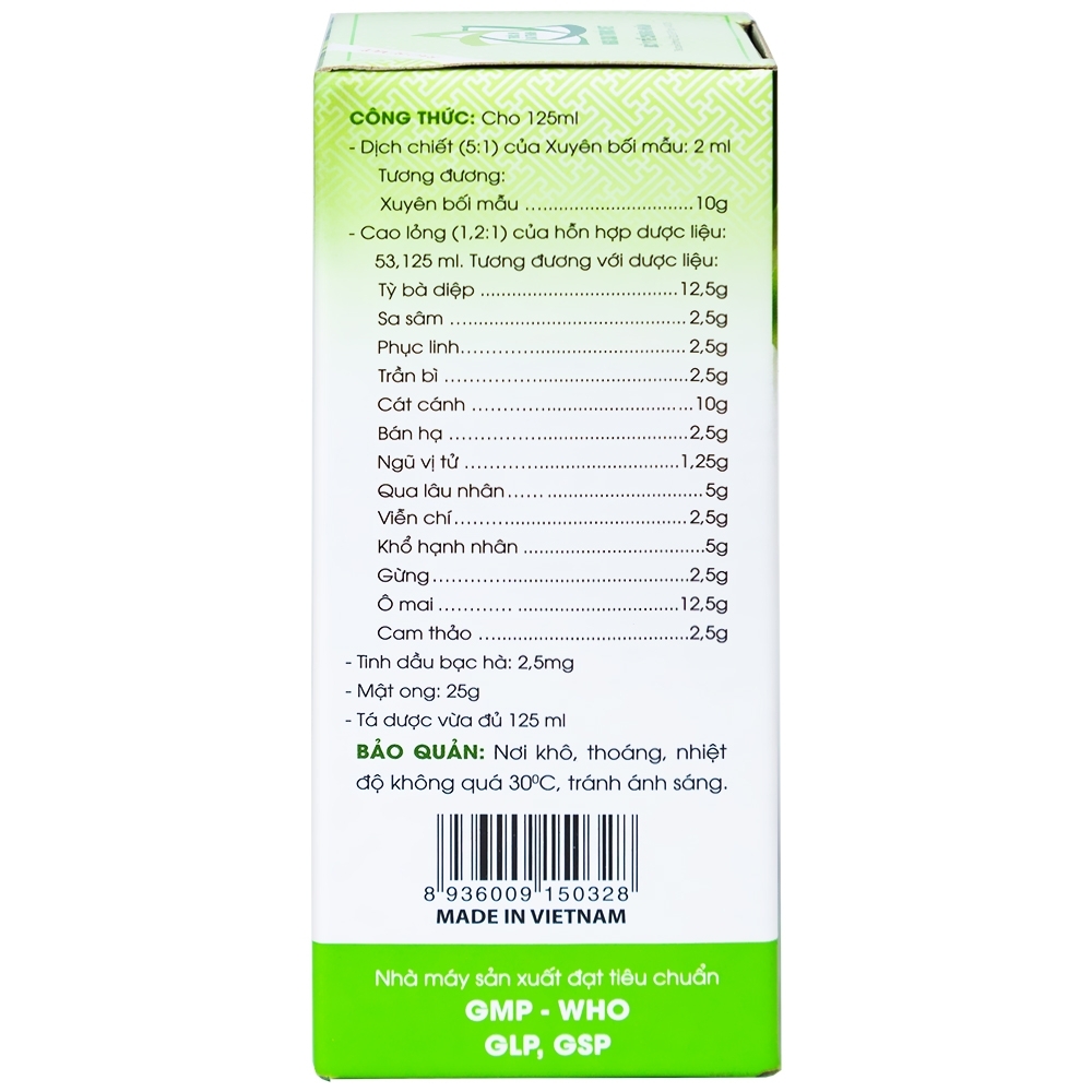 Hình ảnh Siro ho Bảo Thanh điều trị các chứng ho, viêm phổi (125ml)