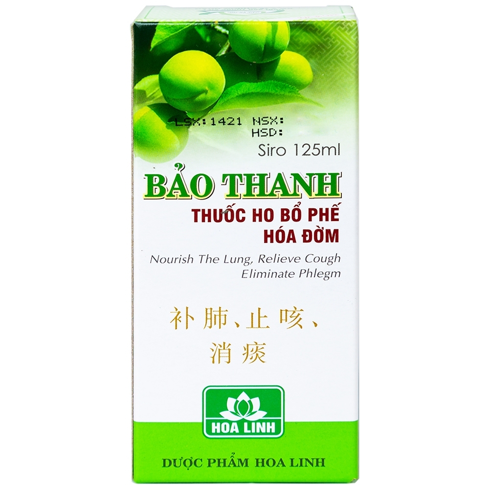 Hình ảnh Siro ho Bảo Thanh điều trị các chứng ho, viêm phổi (125ml)