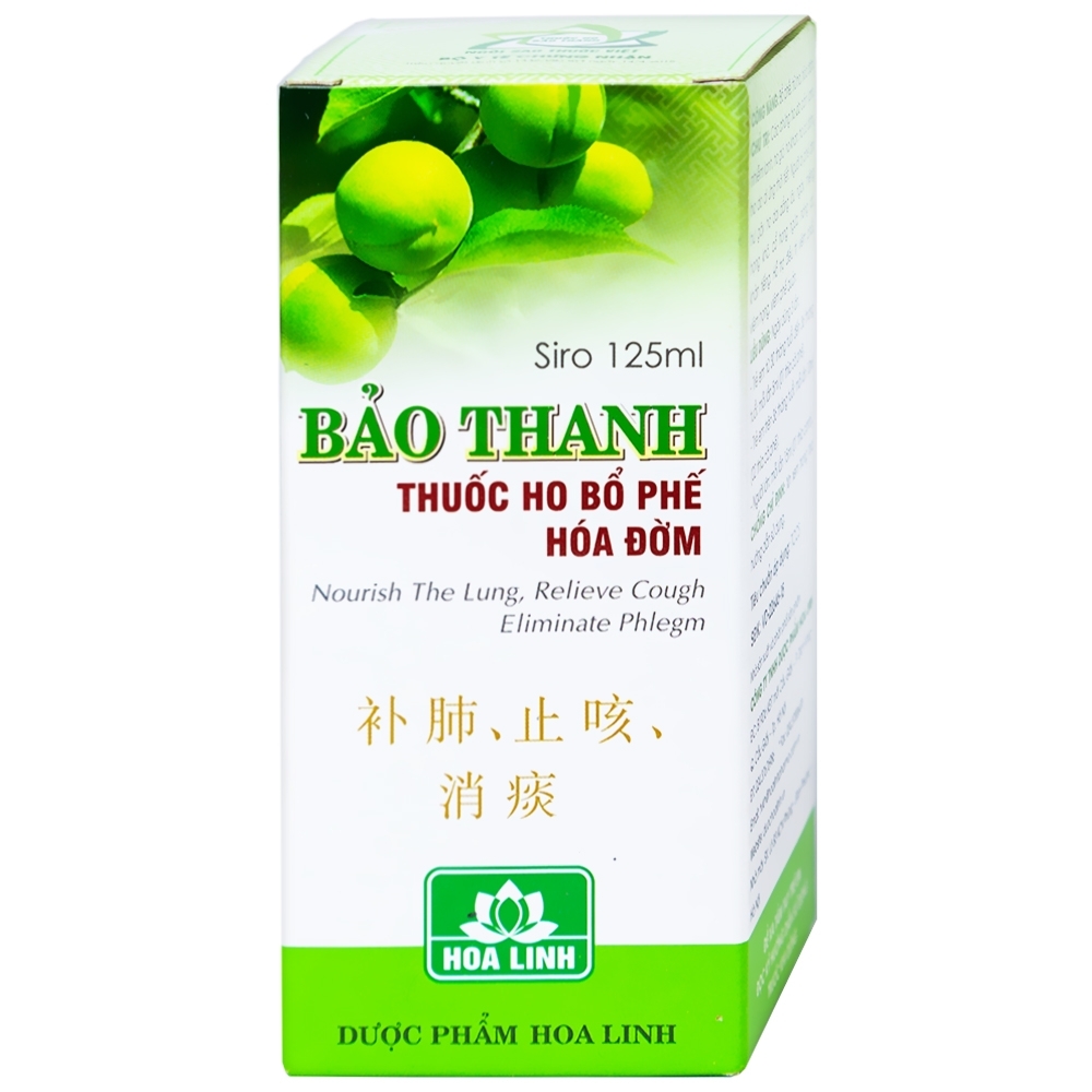 Hình ảnh Siro ho Bảo Thanh điều trị các chứng ho, viêm phổi (125ml)