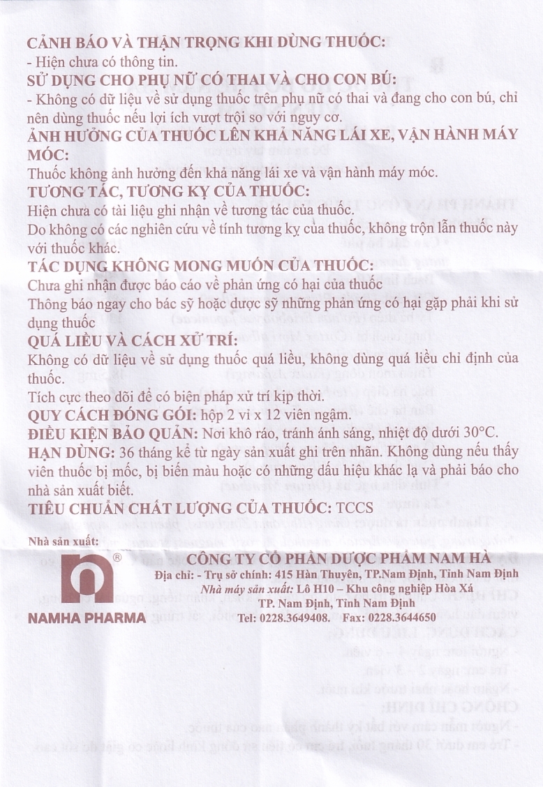 Hình ảnh Viên ngậm ho Bổ Phế Nam Hà tiêu đờm, bổ phổi, sát trùng họng (2 vỉ x 12 viên)