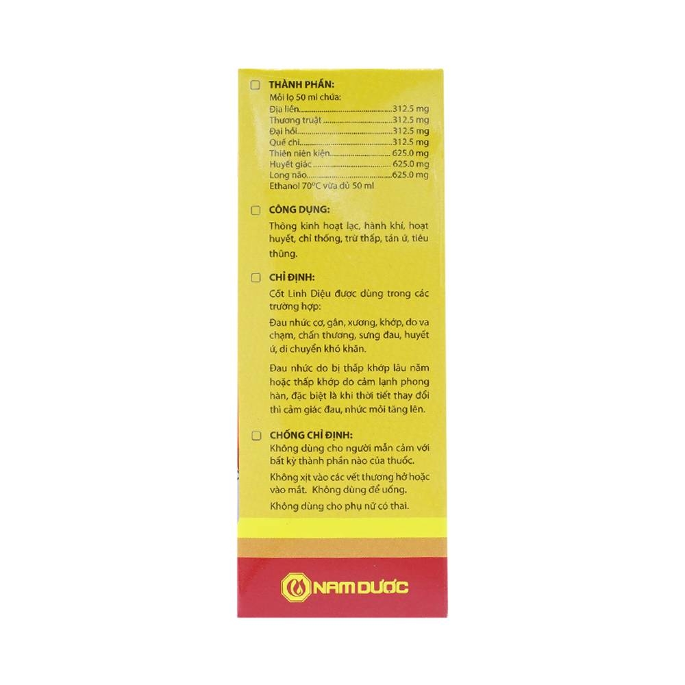 Hình ảnh Thuốc xịt Cốt Linh Diệu Nam Dược giảm sưng đau, nhức mỏi cơ, xương khớp (50ml)